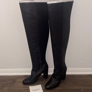 Michael Kors Black Knee-High Leather Boots